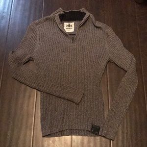 Men’s Express Gray Quarter Zip Sweater